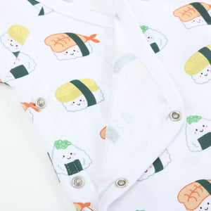 the wee bean organic cotton onesie with snap buttons for newborn sizing
