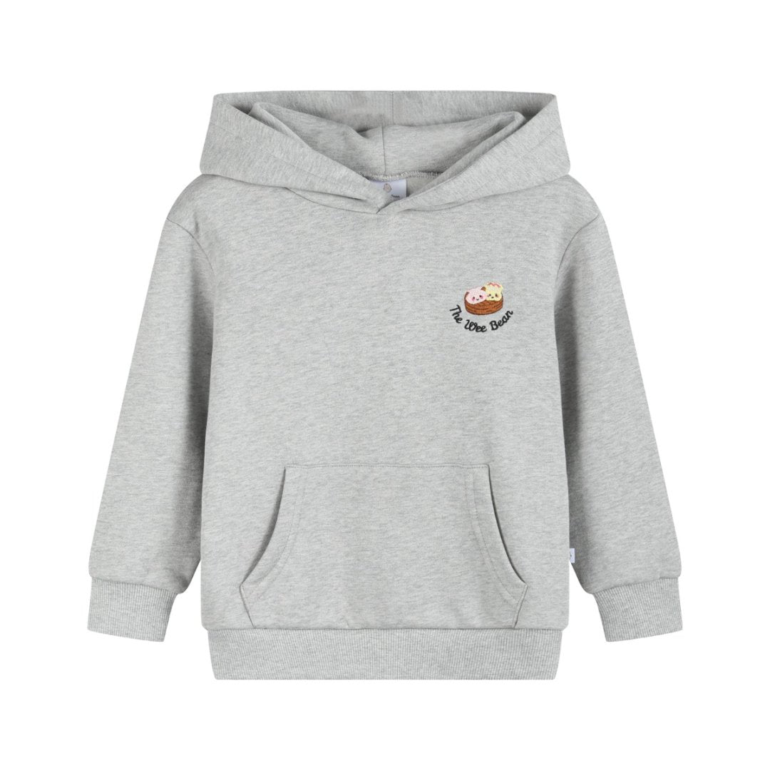 the wee bean organic cotton kids hoodie in dim sum 