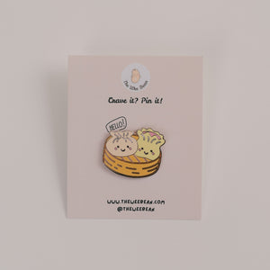 the wee bean dim sum hargow siu mai enamel pin 